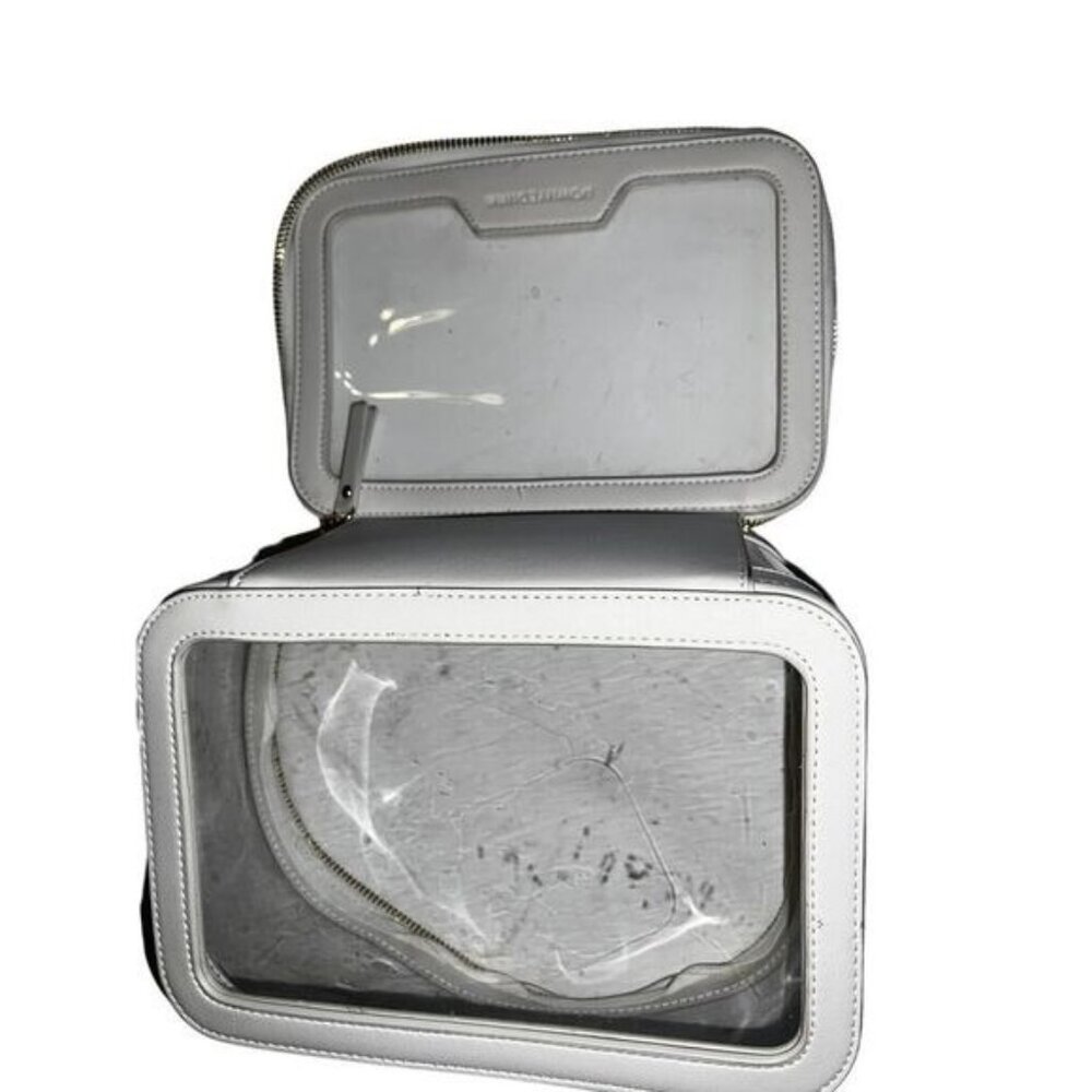 Transparent Makeup Toiletries BAG Travel‎ Grey Silver Zipper Waterproof